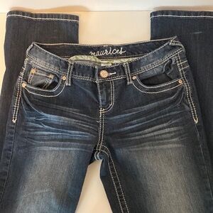 Maurices boot cut jeans size 3/4 regular white stitching